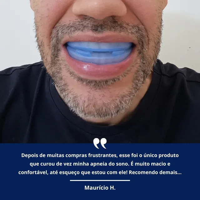 Cliente usando o Znorex, com depoimento em texto sobre a experiência de uso